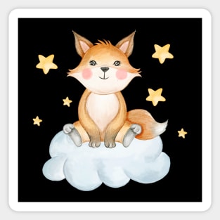 Fox Sitting On Cloud Sticker
